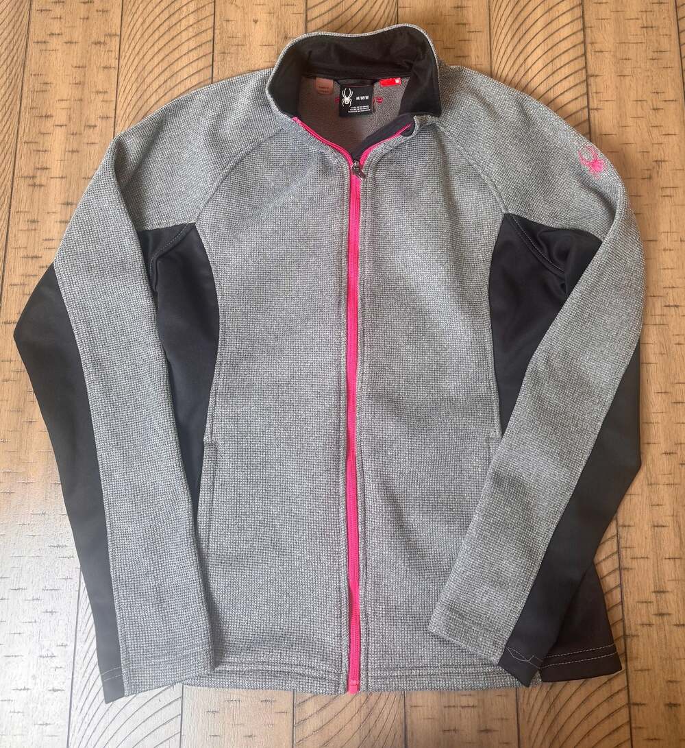 Spyder Women's Cora Full Zip Fleece Jacket Grey and Pink